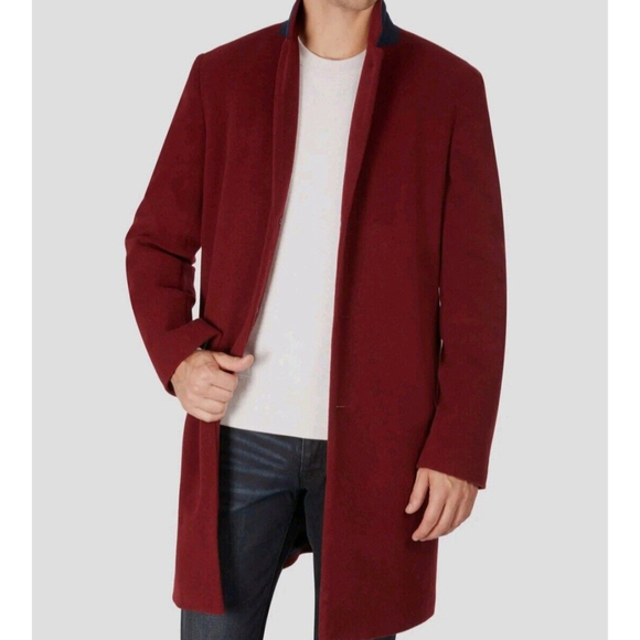 Men's Tommy Hilfiger Addison Wool-Blend Overcoat Coat. Size 40 Long. $395. - Picture 2 of 12